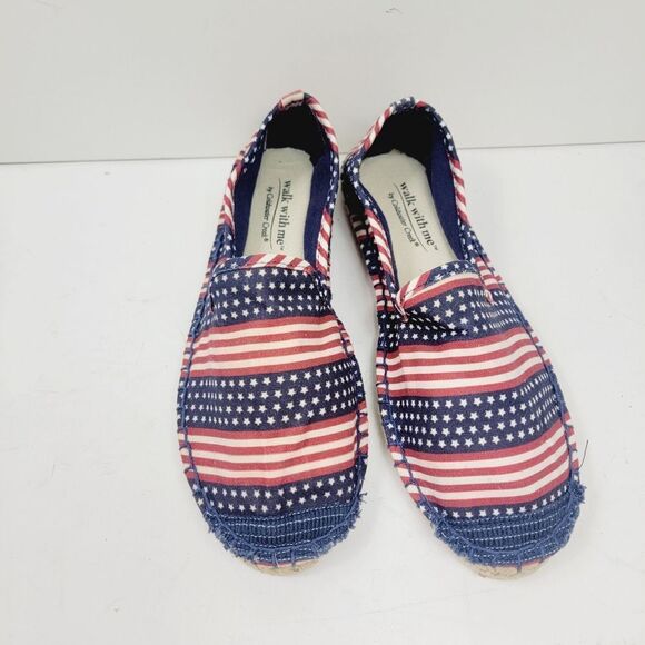 Coldwater Creek Stars and Stripes Americana USA Flag Escape Espadrilles Size 7 - Picture 3 of 8
